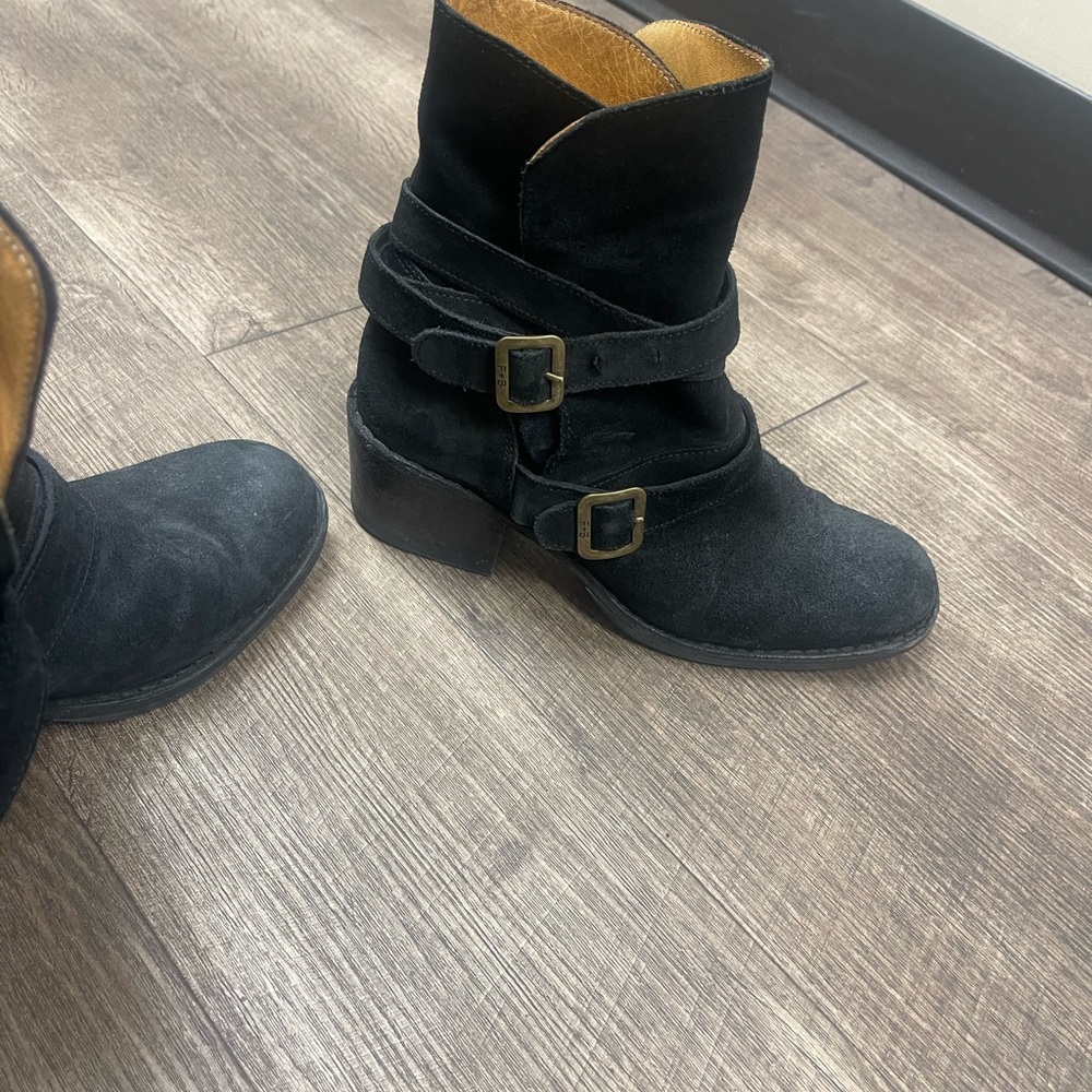 Fiorentini + Baker Black Suede Ankle Boots